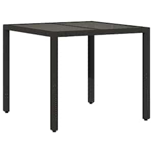 3dílný zahradní bistro set s poduškami černý polyratan - obrázek 4