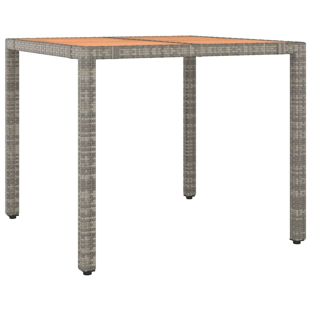 vidaXL 5-delige Bistroset met kussens poly rattan grijs afbeelding