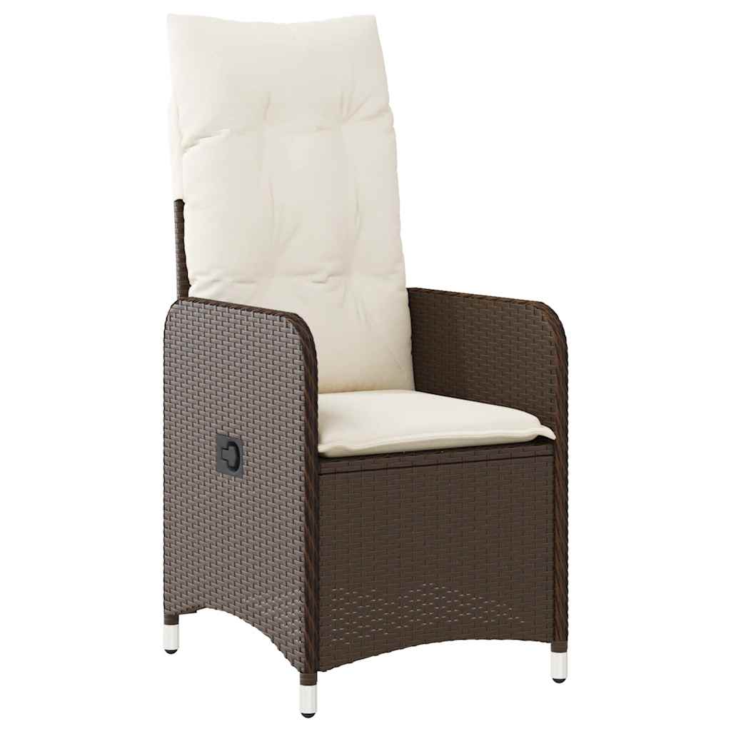 vidaXL 7-delige Bistroset met kussens poly rattan bruin afbeelding