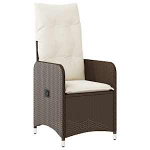 9dílný zahradní bistro set s poduškami hnědý polyratan - obrázek 3