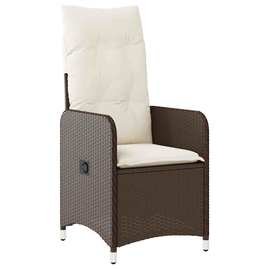 vidaXL 9-delige Bistroset met kussens poly rattan bruin afbeelding