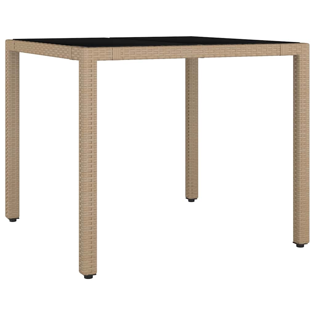 vidaXL 3-delige Bistroset met kussens poly rattan beige afbeelding