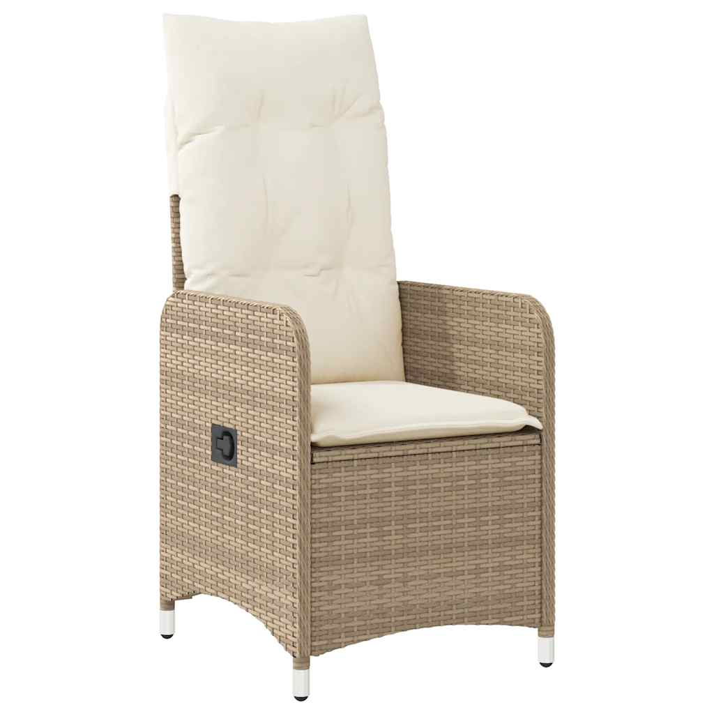 vidaXL 7-delige Bistroset met kussens poly rattan beige afbeelding