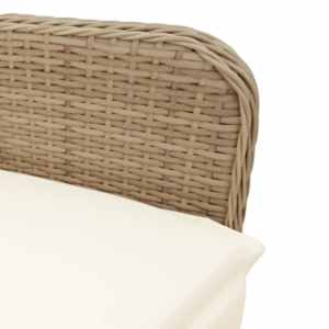 9dílný zahradní bistro set s poduškami béžový polyratan - obrázek 8