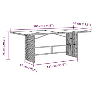 9dílný zahradní bistro set s poduškami béžový polyratan - obrázek 11