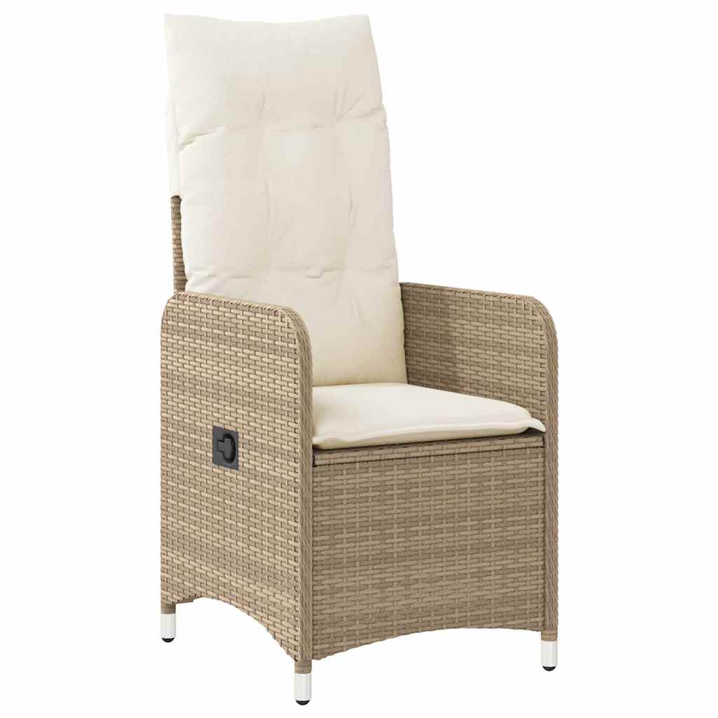 Thumbnail - vidaXL 7-tlg. Garten-Bistro-Set mit Kissen Beige Poly Rattan