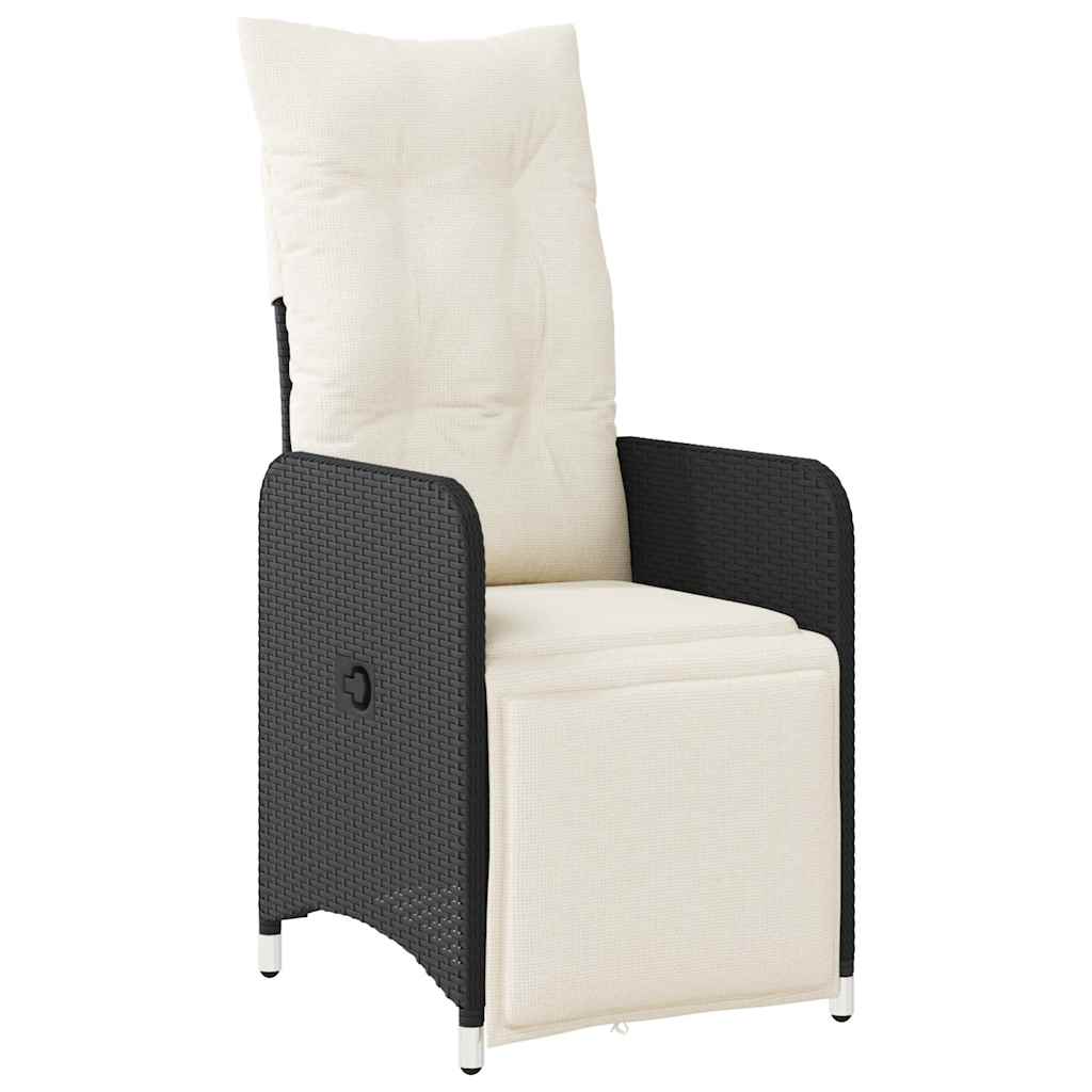 vidaXL 9-delige Bistroset met kussens poly rattan zwart afbeelding