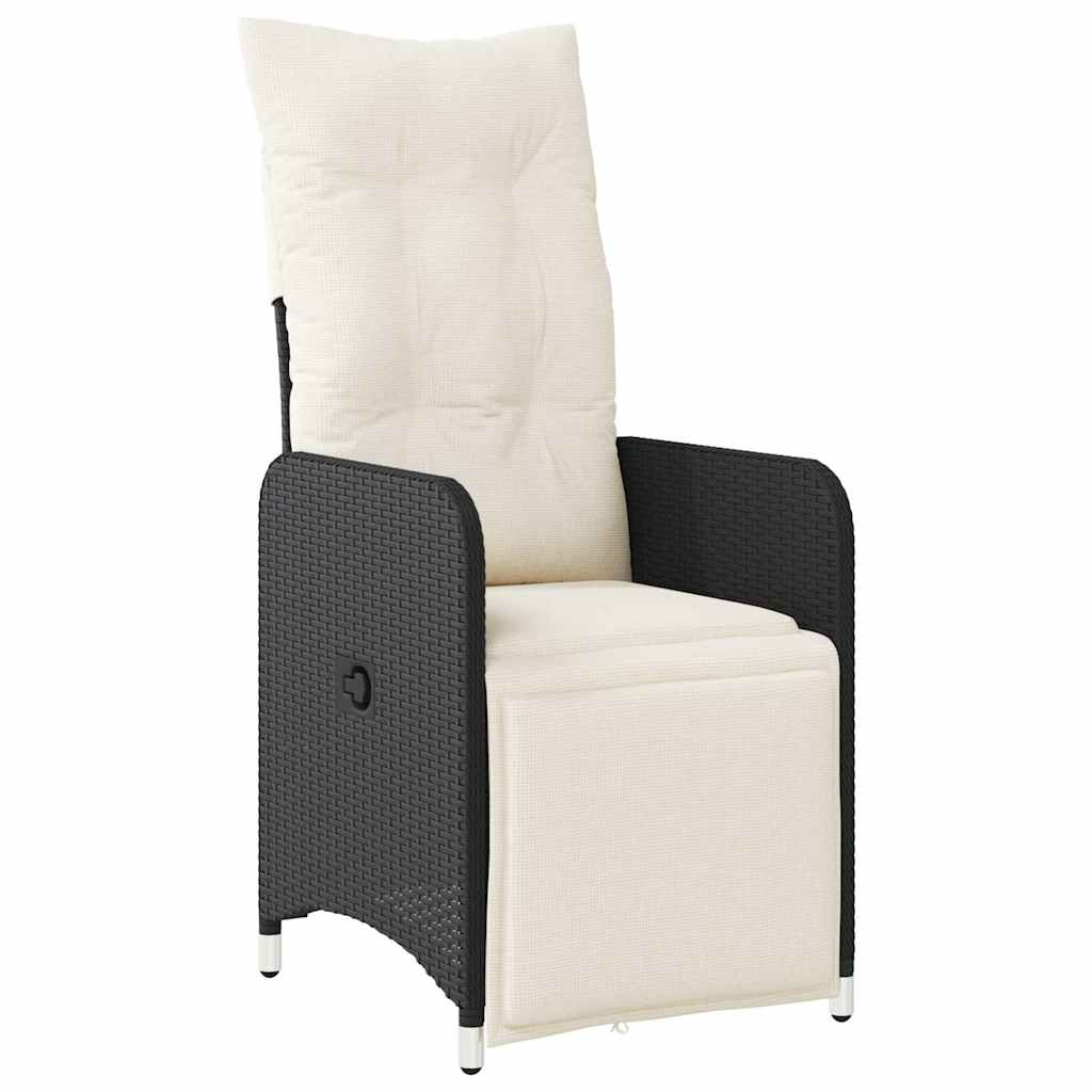 vidaXL 7-delige Bistroset met kussens poly rattan zwart afbeelding