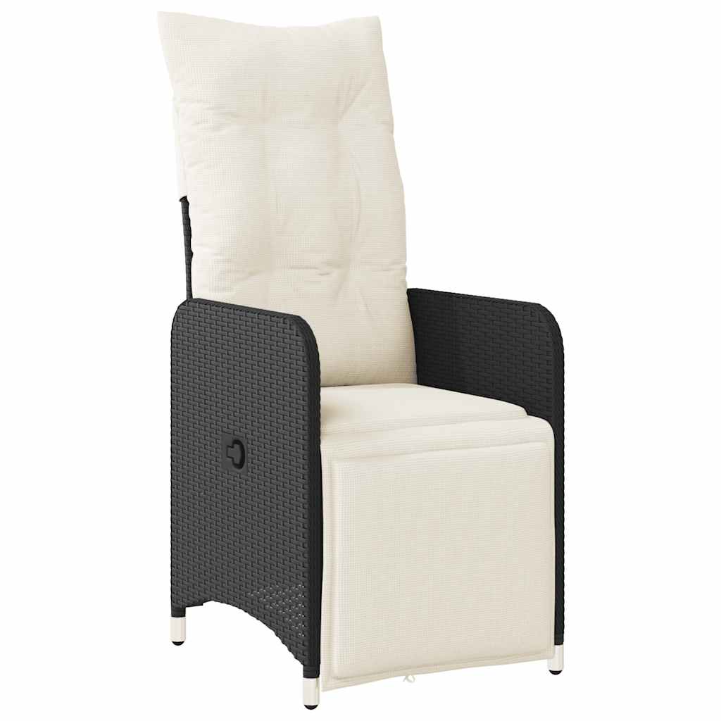 vidaXL 7-delige Bistroset met kussens poly rattan zwart afbeelding