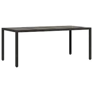 7dílný zahradní bistro set s poduškami černý polyratan - obrázek 4