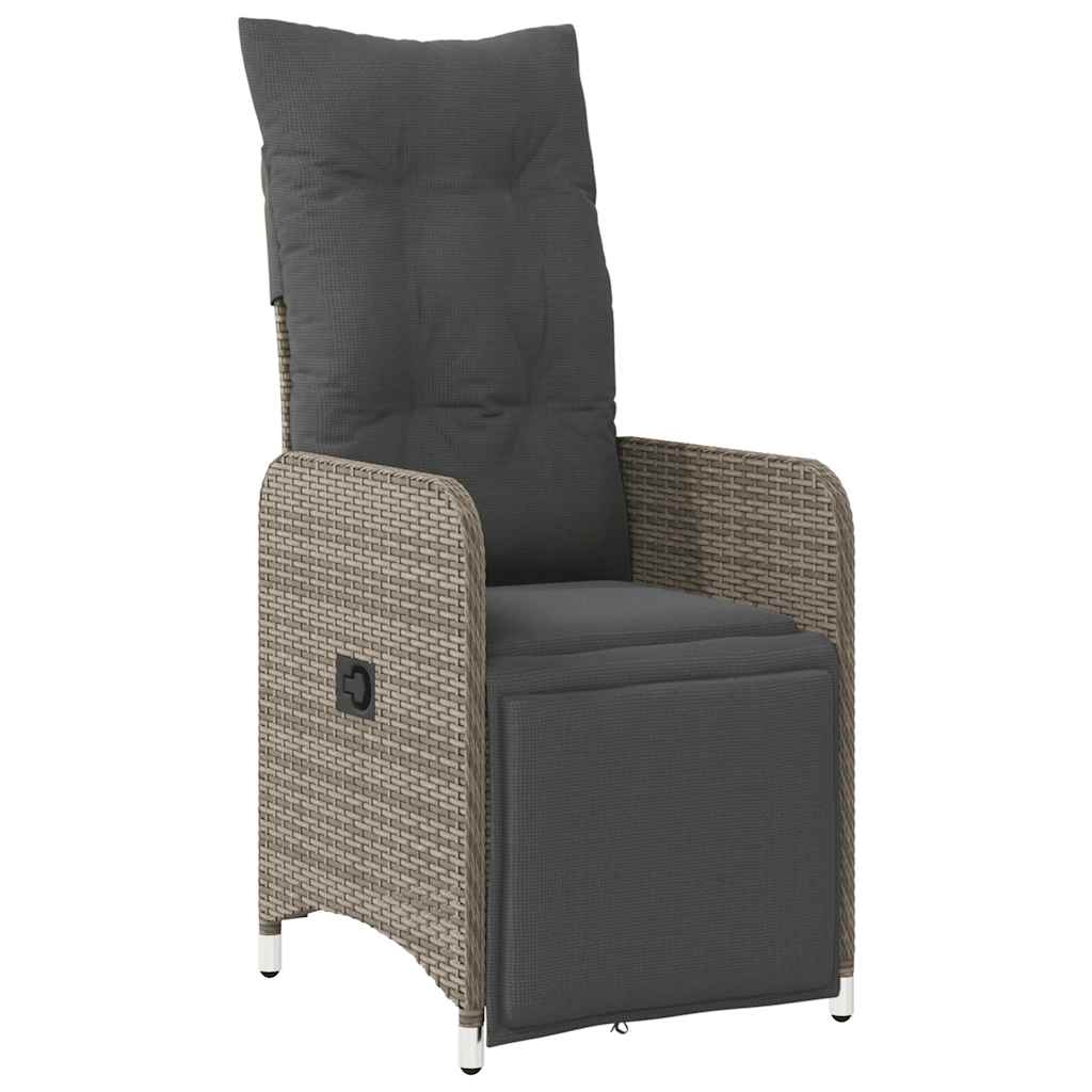 Thumbnail - vidaXL 9-tlg. Garten-Bistro-Set mit Kissen Grau Poly Rattan