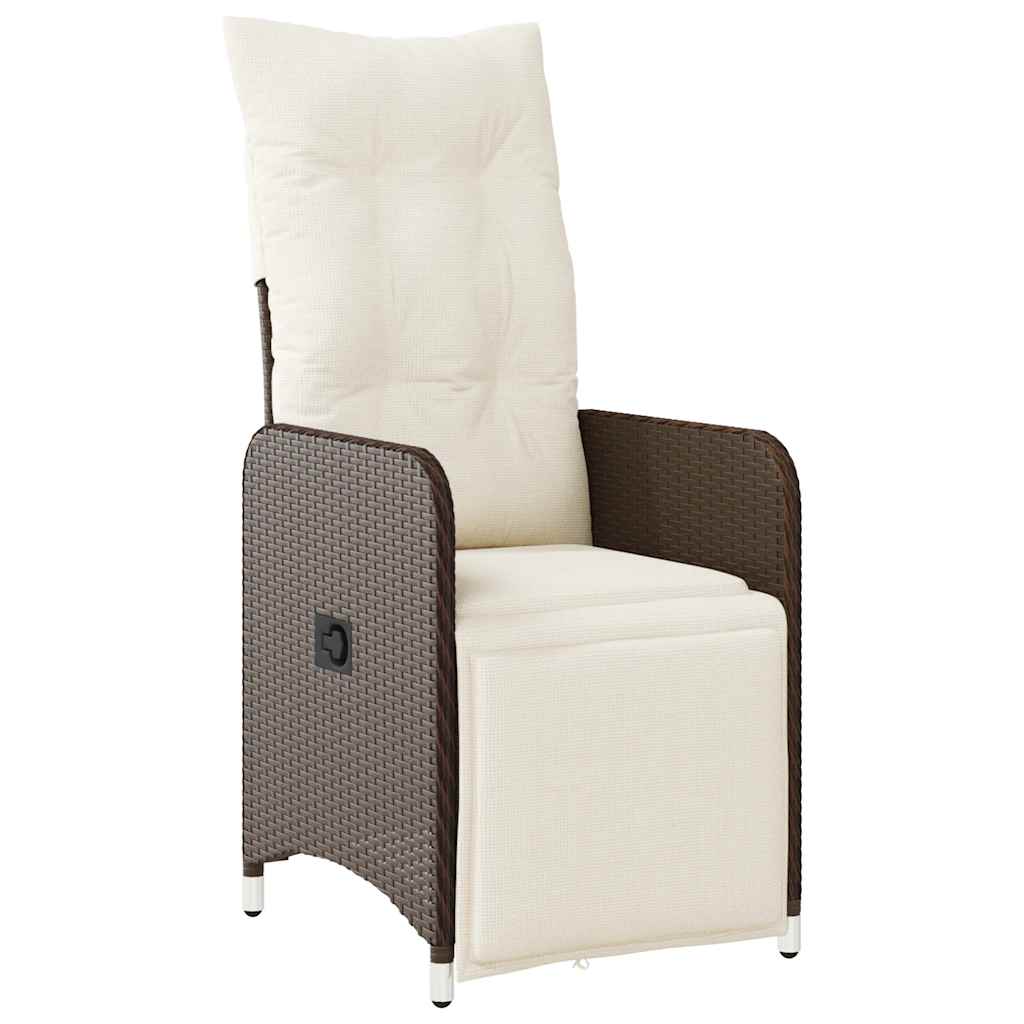 vidaXL 3-delige Bistroset met kussens poly rattan bruin afbeelding