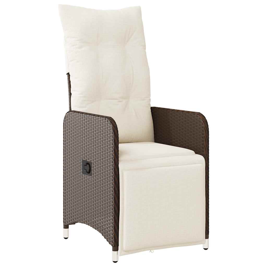 vidaXL 5-delige Bistroset met kussens poly rattan bruin afbeelding