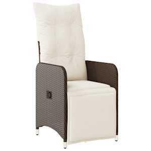 5dílný zahradní bistro set s poduškami hnědý polyratan - obrázek 3