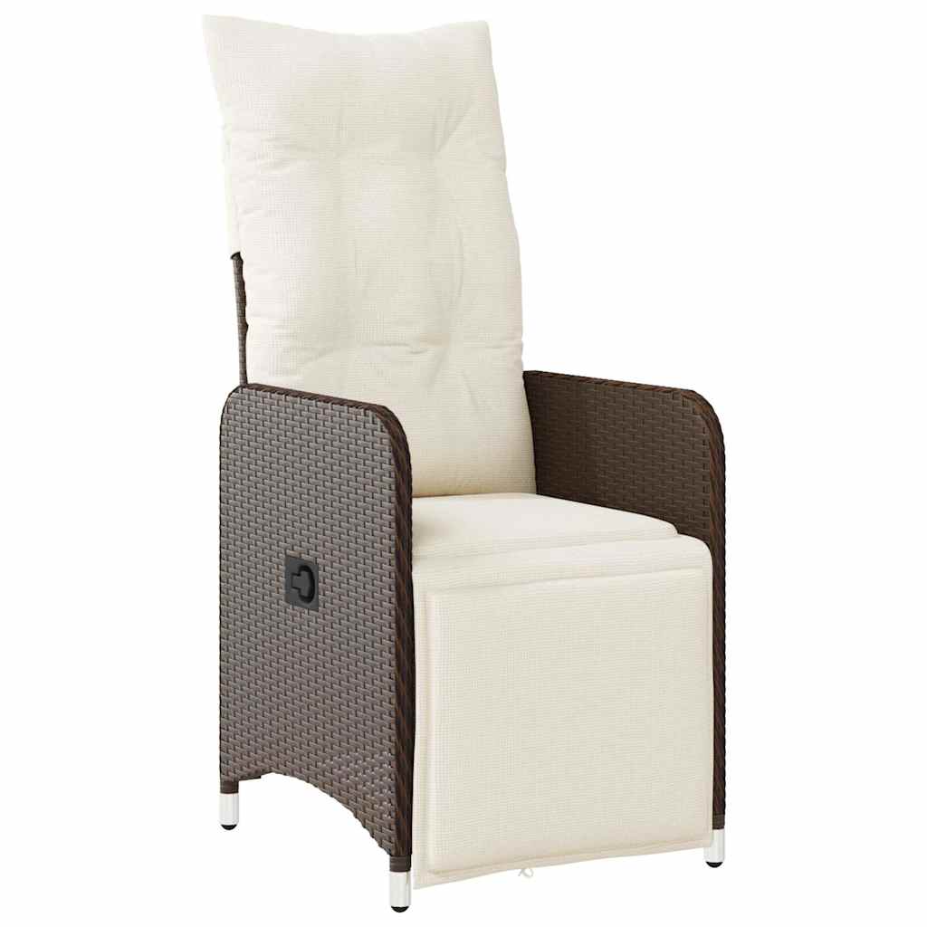 vidaXL 7-delige Bistroset met kussens poly rattan bruin afbeelding