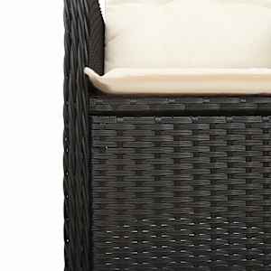 11dílný zahradní bistro set s poduškami černý polyratan - obrázek 6