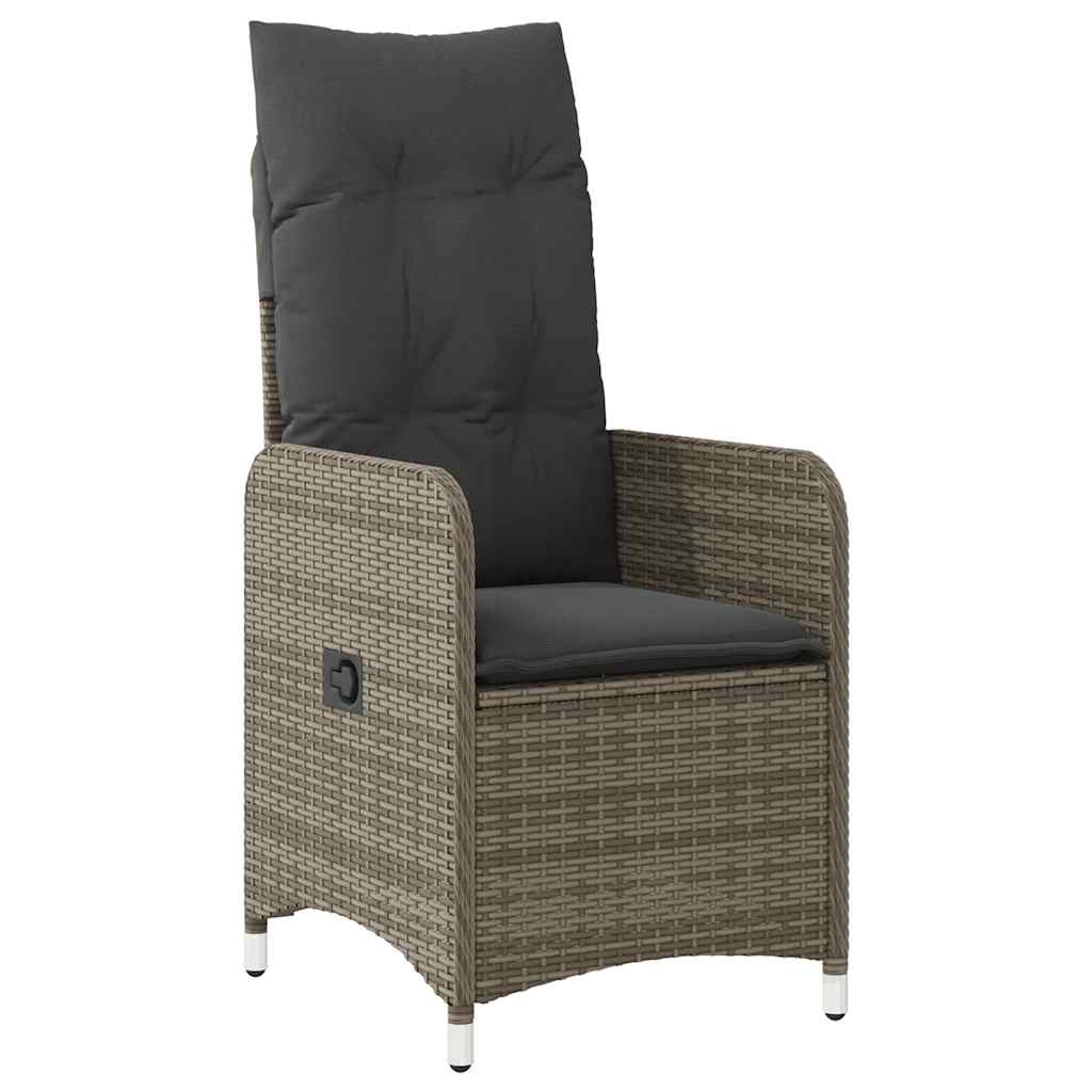 vidaXL 9-delige Bistroset met kussens poly rattan grijs afbeelding