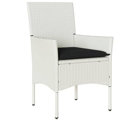 vidaXL Sodo komplektas, 9 dalių, baltas, poliratanas ir stiklas