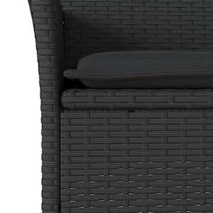 3dílný bistro set s poduškami černý polyratan a sklo - obrázek 5
