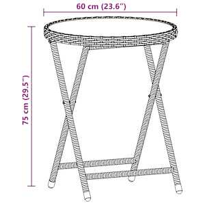 3dílný bistro set s poduškami černý polyratan a sklo - obrázek 9