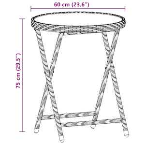 3dílný bistro set s poduškami šedý polyratan a akácie - obrázek 9