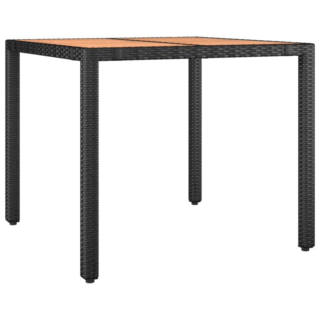 vidaXL 5 részes fekete polyrattan kerti étkezőgarnitúra párnákkal