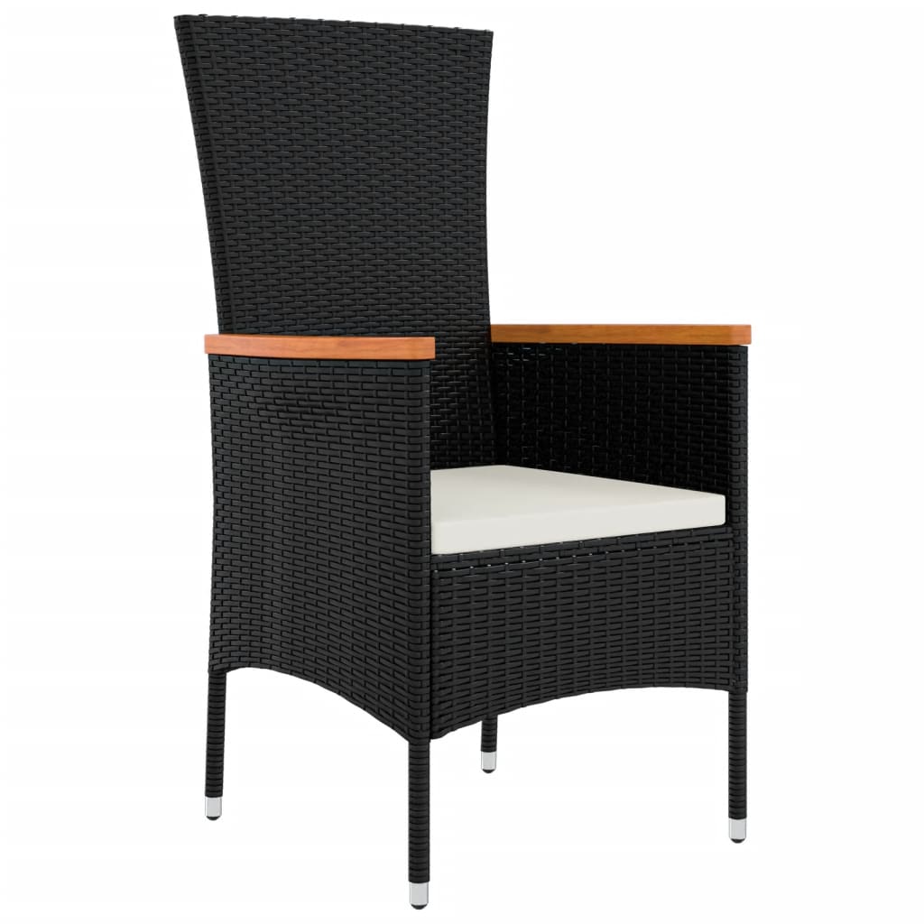 vidaXL 9-delige Tuinset poly rattan zwart