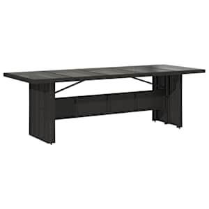 vidaXL 9 pcs conjunto de jantar p/ jardim c/ almofad&otilde;es vime PE preto