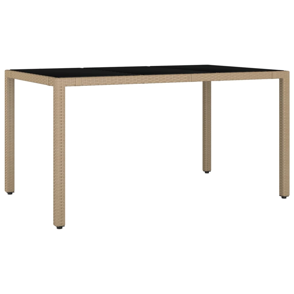vidaXL 7-delige Tuinset met kussens poly rattan beige afbeelding