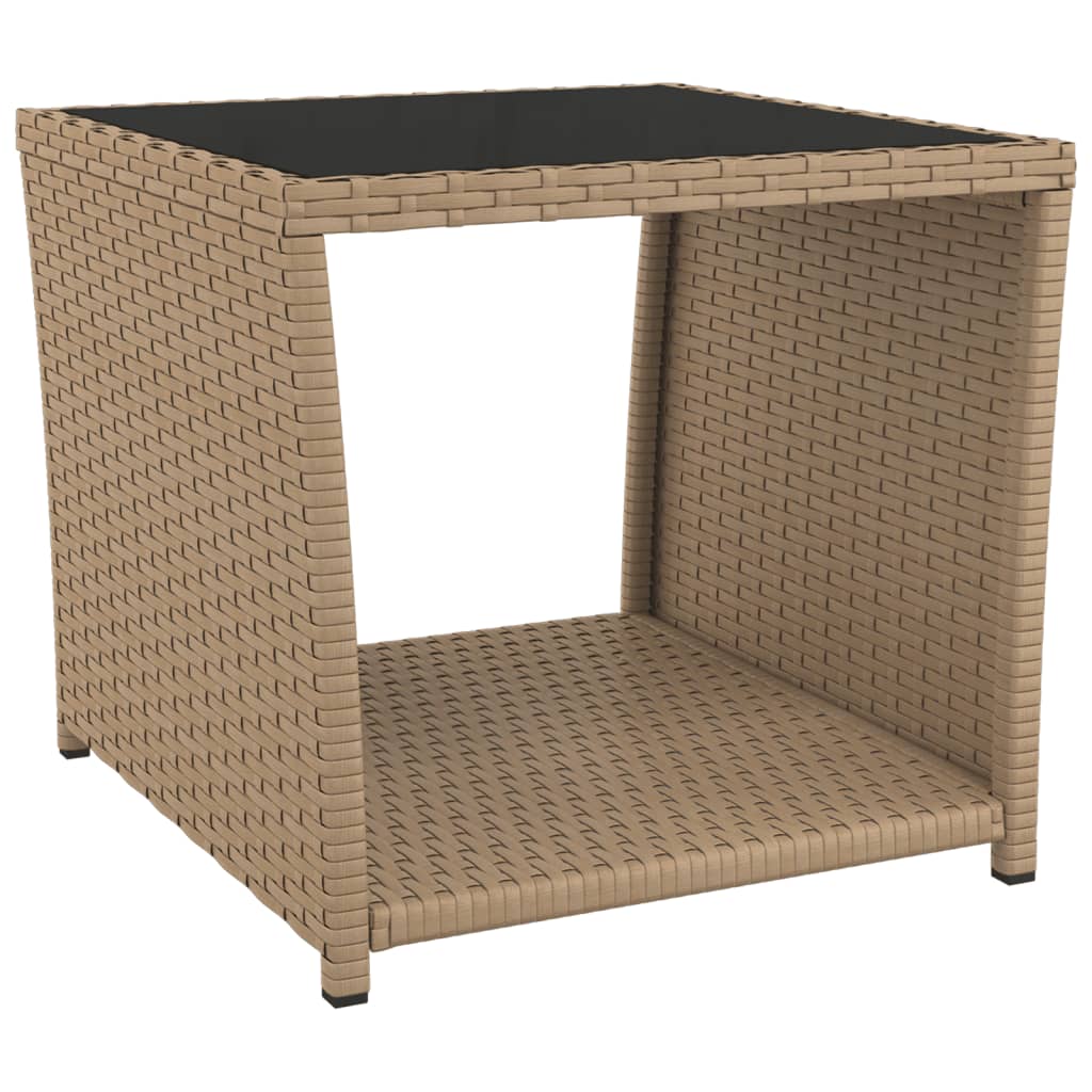 vidaXL 3-delige Tuinset met kussens poly rattan beige afbeelding