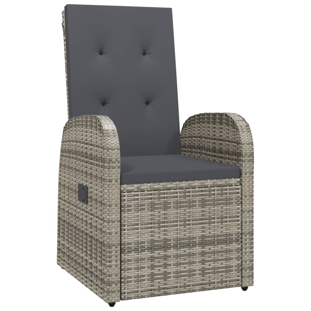 vidaXL 11-delige Tuinset met kussens poly rattan grijs afbeelding