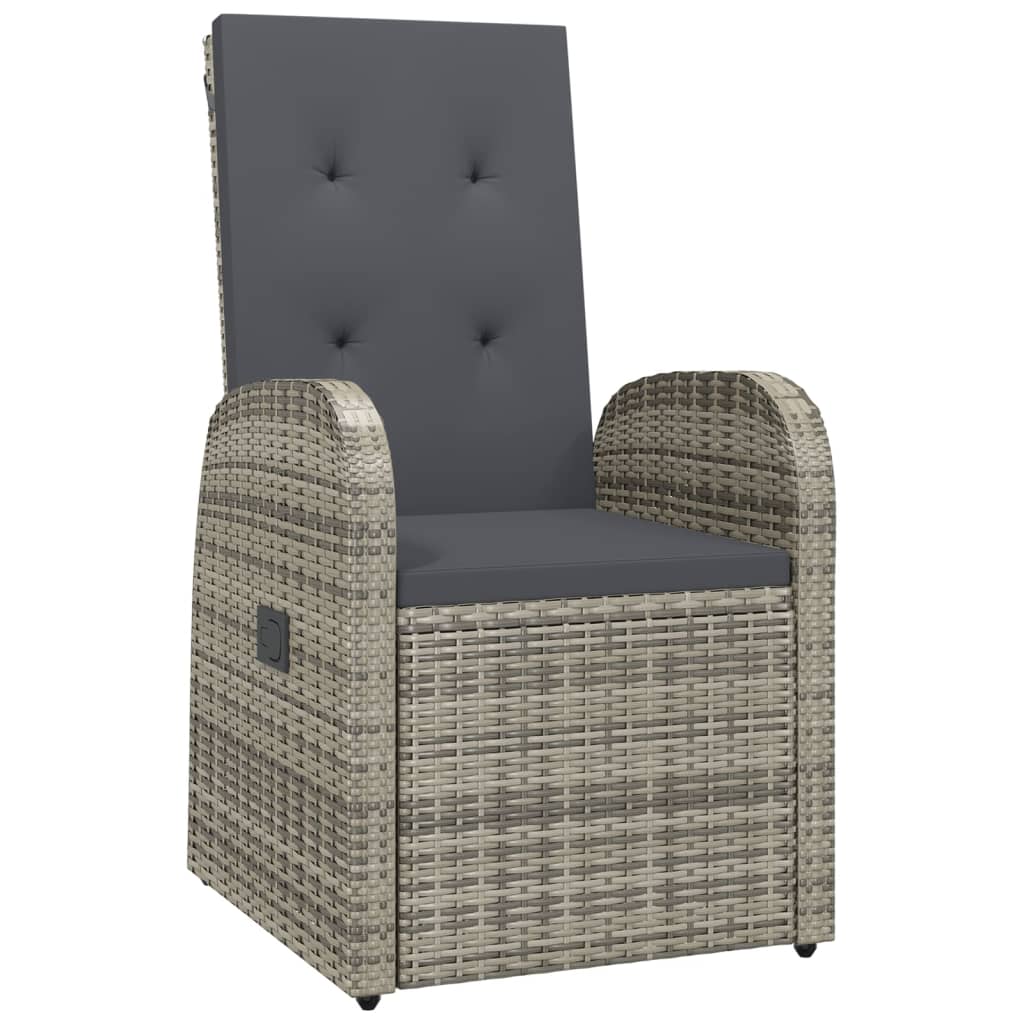vidaXL 7-delige Tuinset met kussens poly rattan grijs afbeelding