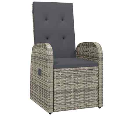 vidaXL 9-dijelni vrtni blagovaonski set sivi od poliratana