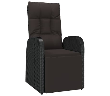 vidaXL 9-delige Tuinset poly rattan zwart