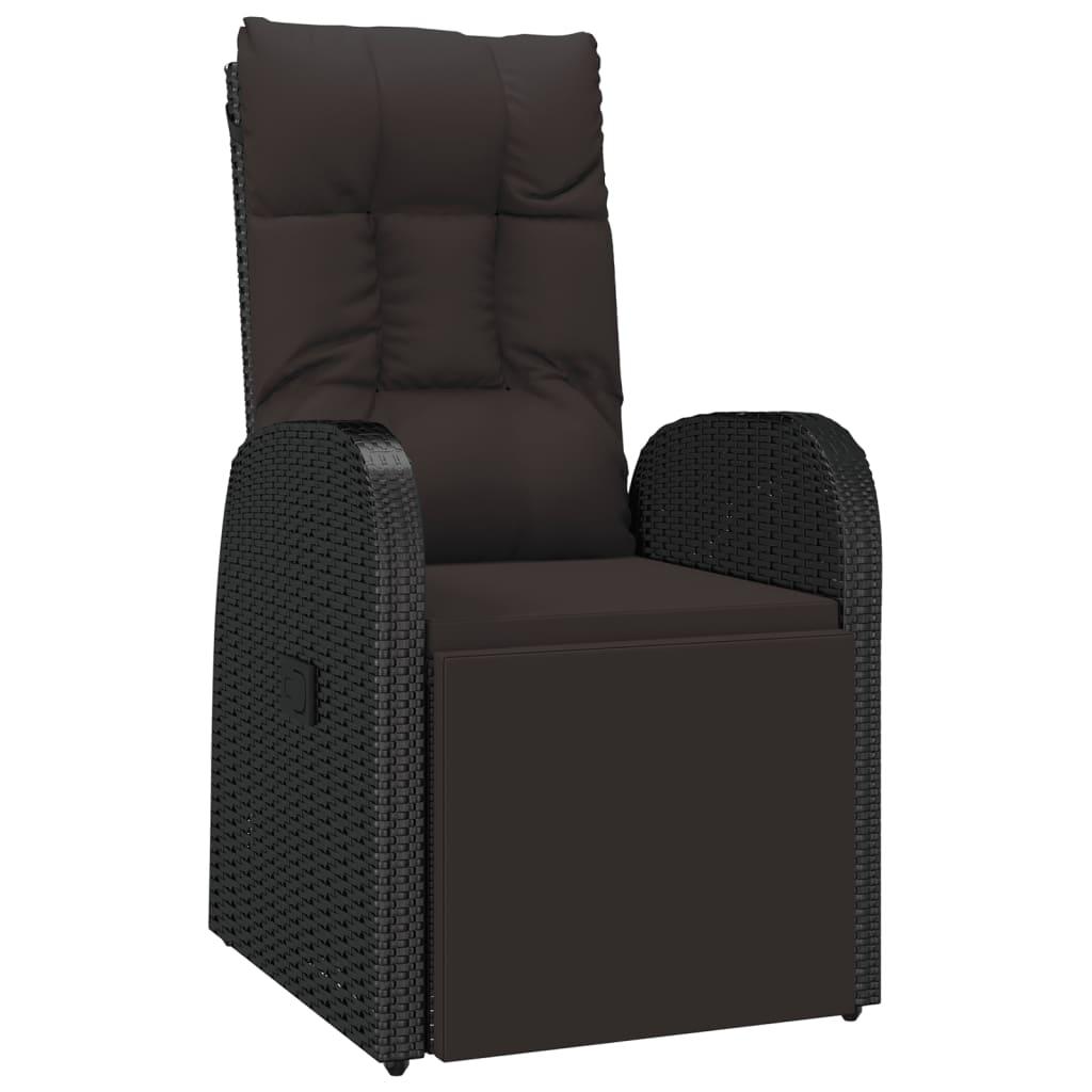 vidaXL 11-delige Tuinset met kussens poly rattan zwart afbeelding