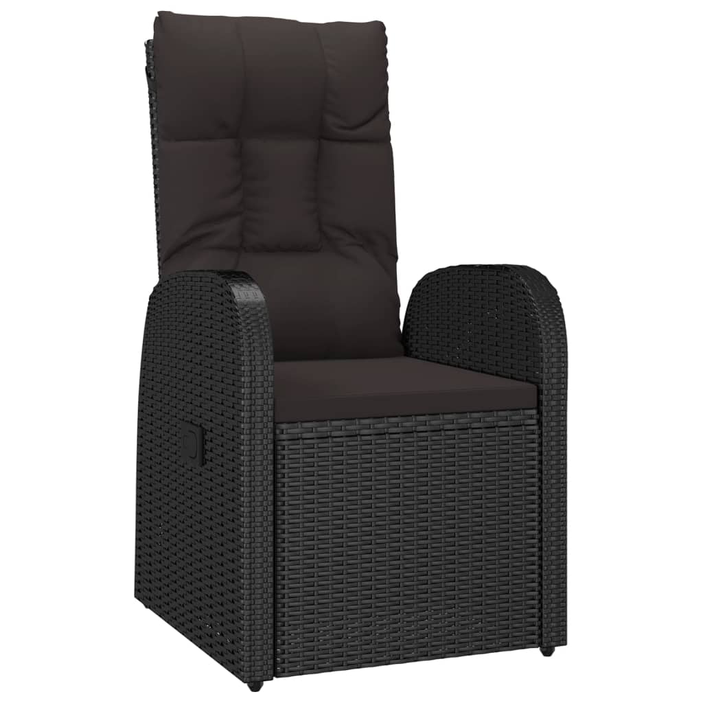 vidaXL 11-delige Tuinset met kussens poly rattan zwart afbeelding