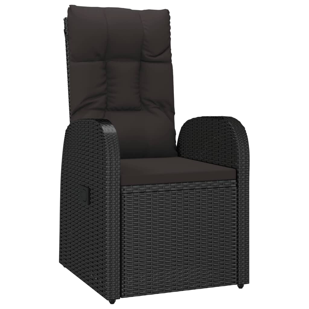 vidaXL 11-delige Tuinset met kussens poly rattan zwart