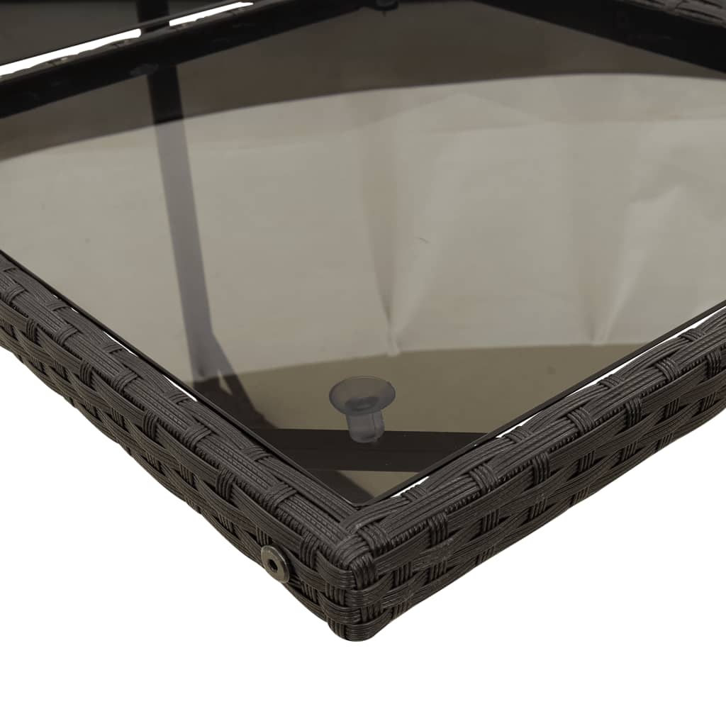 Zestaw mebli ogrodowych rattan PE, czarny, 275x106x73 cm