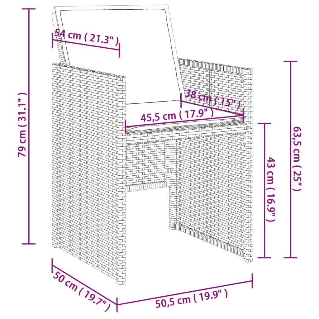 Zestaw mebli ogrodowych rattan PE szaro-czarny 110x106x73 cm