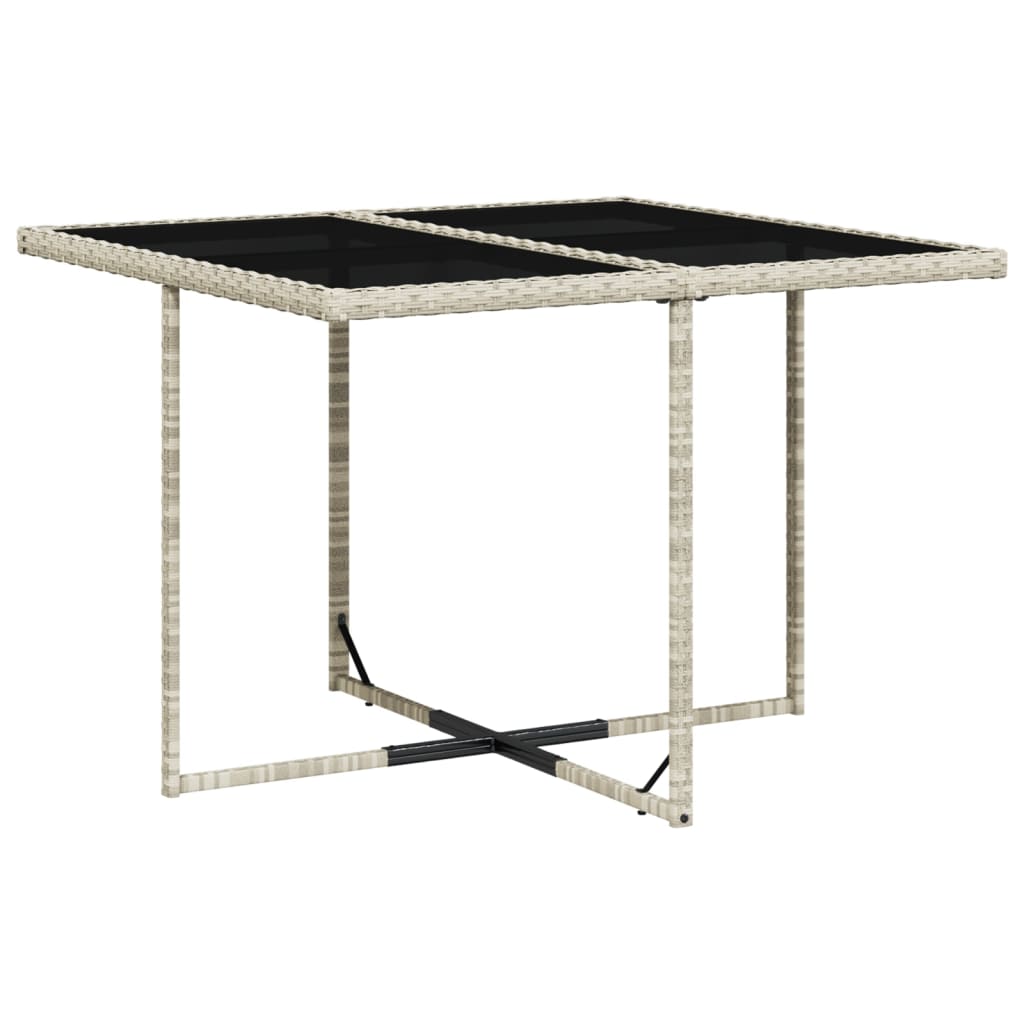 vidaXL 9-delige Tuinset met kussens poly rattan lichtgrijs afbeelding