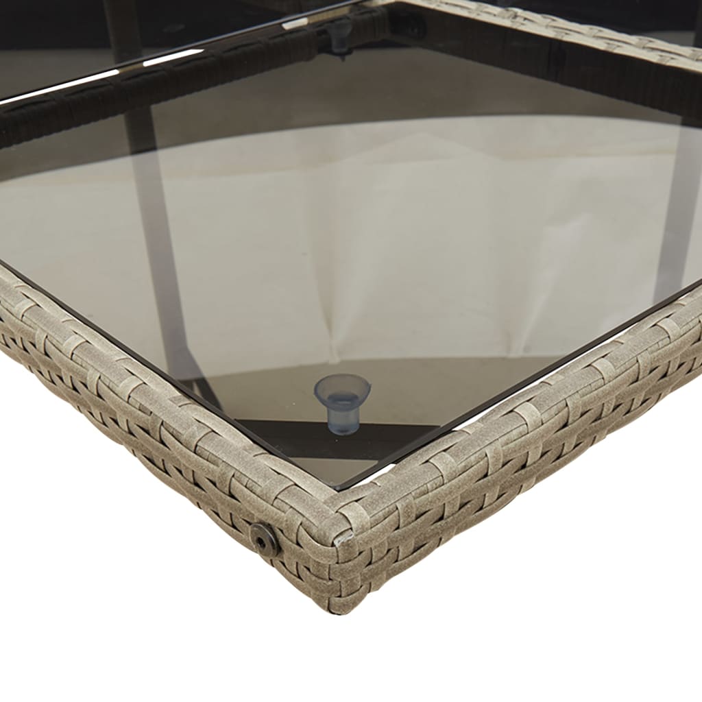 vidaXL 17-teiliges Garten-Ess-Set mit Kissen, grau, Polyrattan – Bild 5