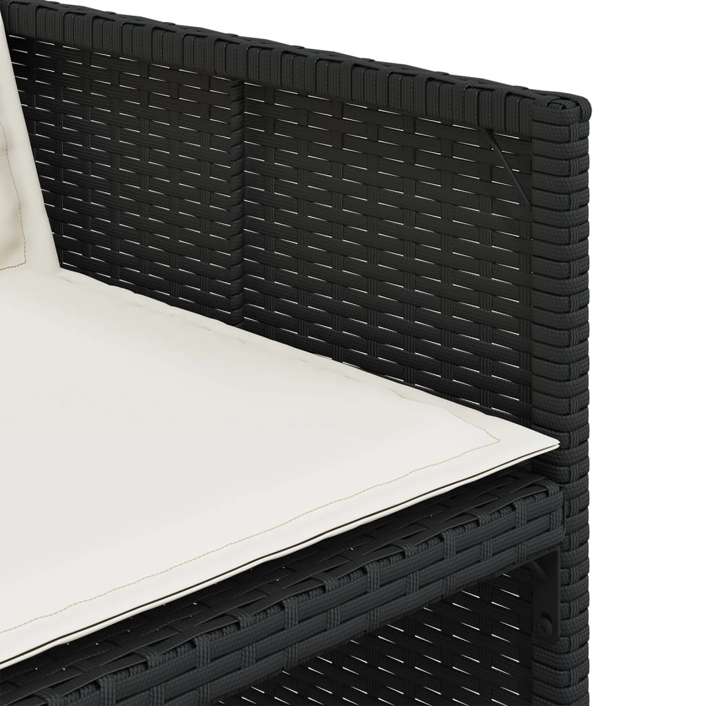 Zestaw mebli ogrodowych rattan PE, 16 krzeseł, stół, poduszki; 330x106x73 cm; czarno-brązowy