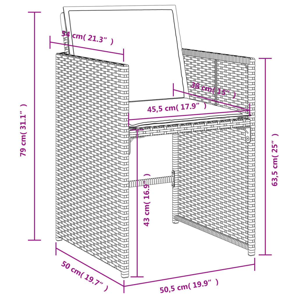 Zestaw mebli ogrodowych rattan PE - jasnoszary, 8 krzeseł, stół, poduszki