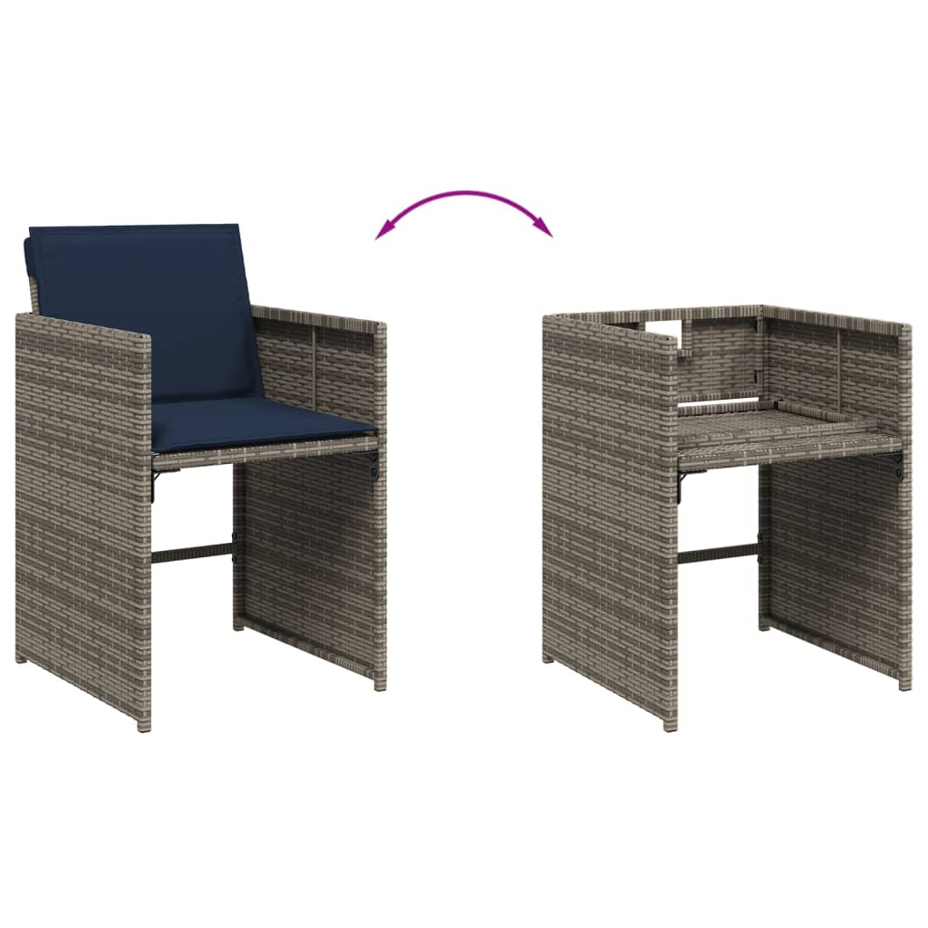 Patio Dining Set Set of 16 Grey PE Rattan Large UV-Resistant - Image 10