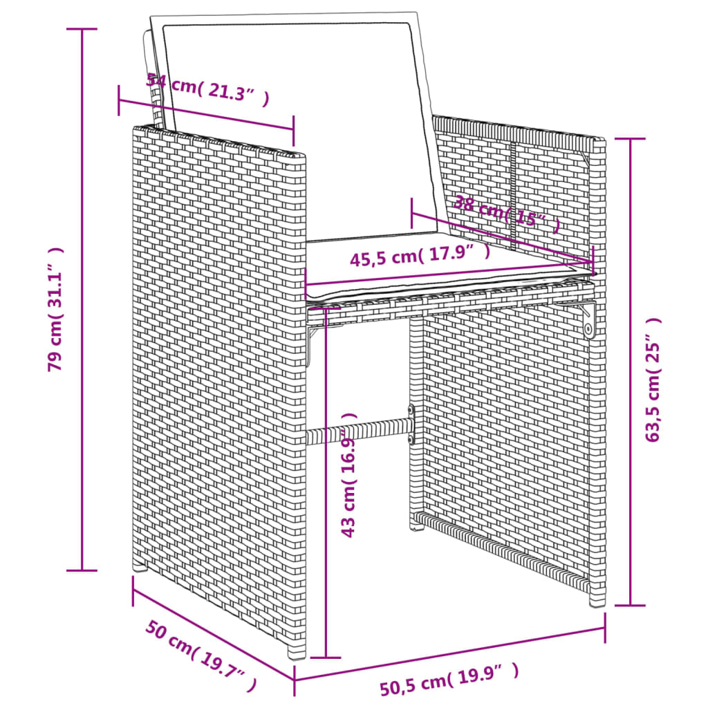 Gartenmöbel Essgruppe Gartengarnitur Sitzgruppe Tisch Stühle Poly Rattan collection vidaXL