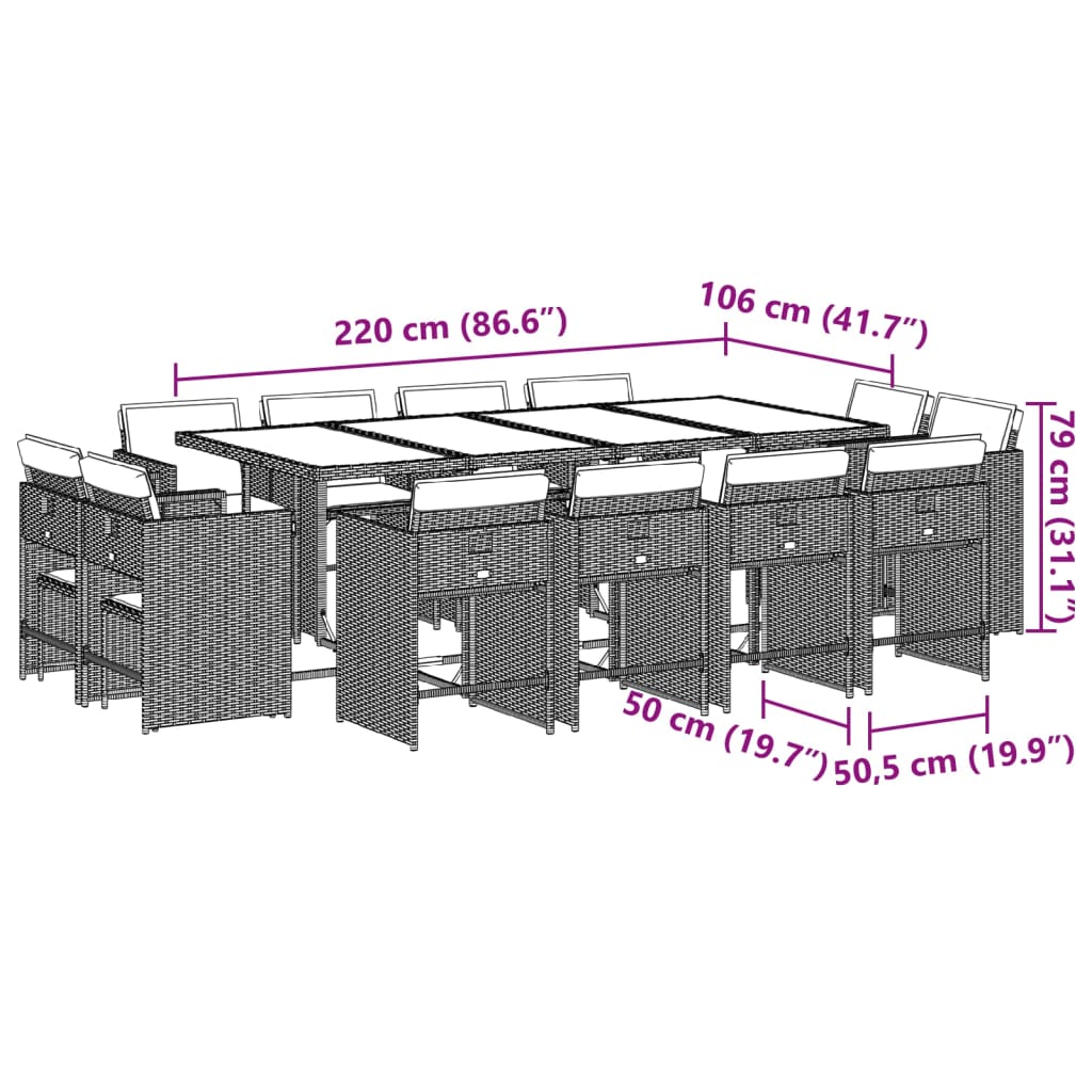 Gartenmöbel Essgruppe Gartengarnitur soldes Sitzgruppe Tisch Stühle Poly Rattan vidaXL