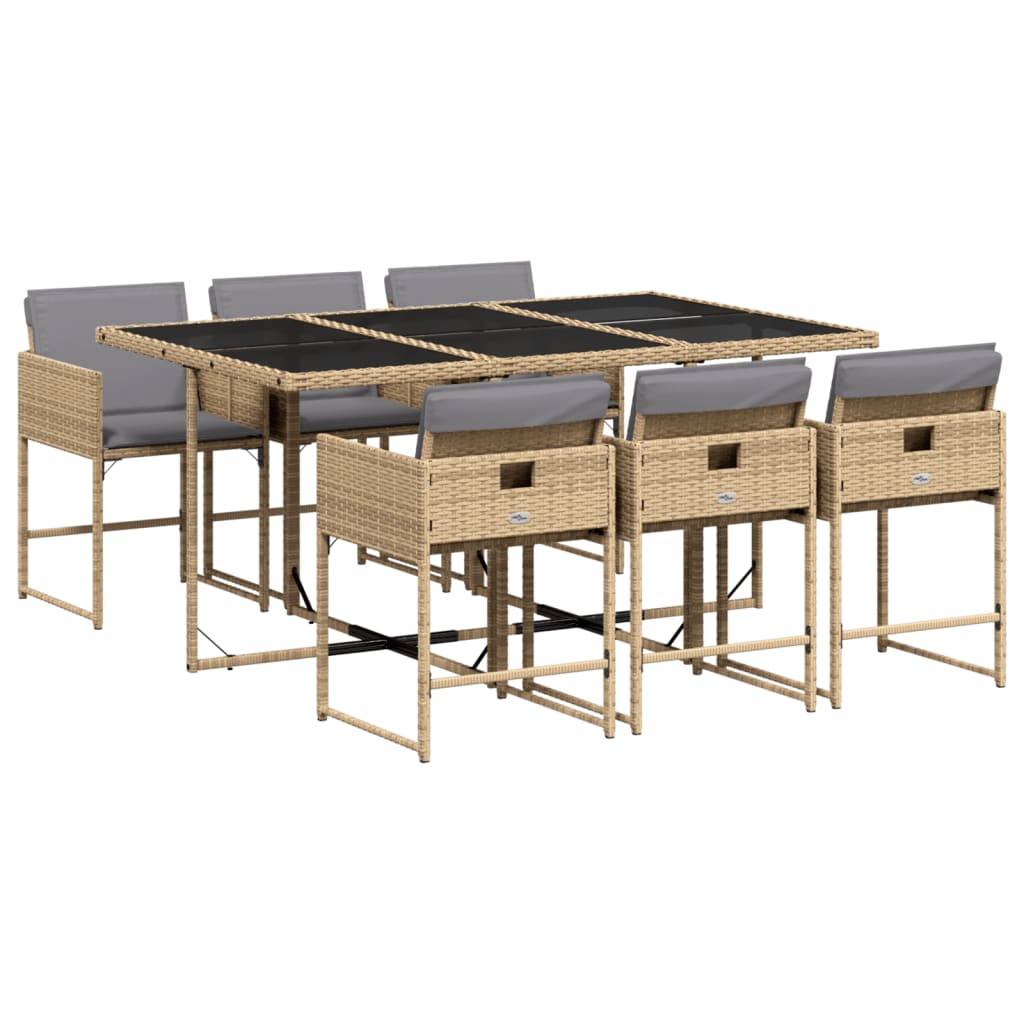 vidaXL Garden Dining Set 6 buc. 6-Locuri Bej combinat