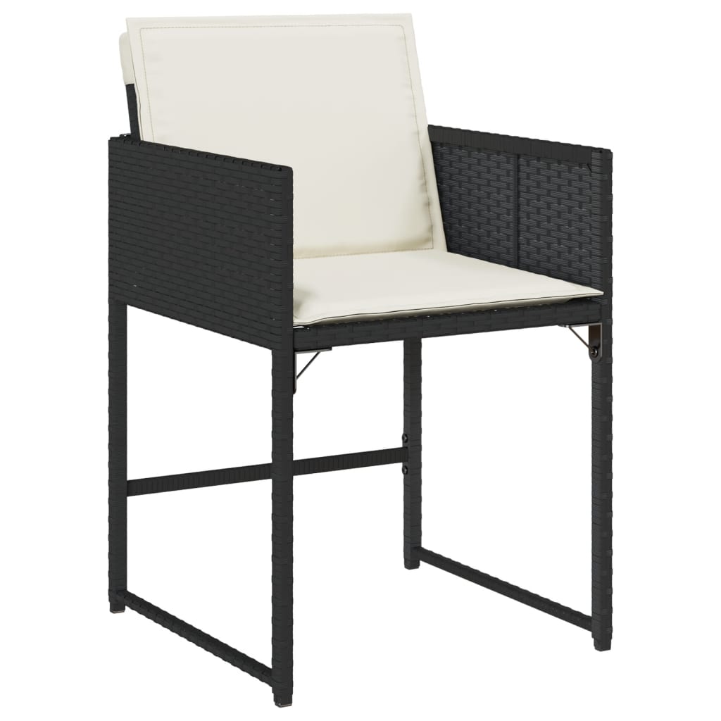 vidaXL 7-delige Tuinset met kussens poly rattan zwart afbeelding
