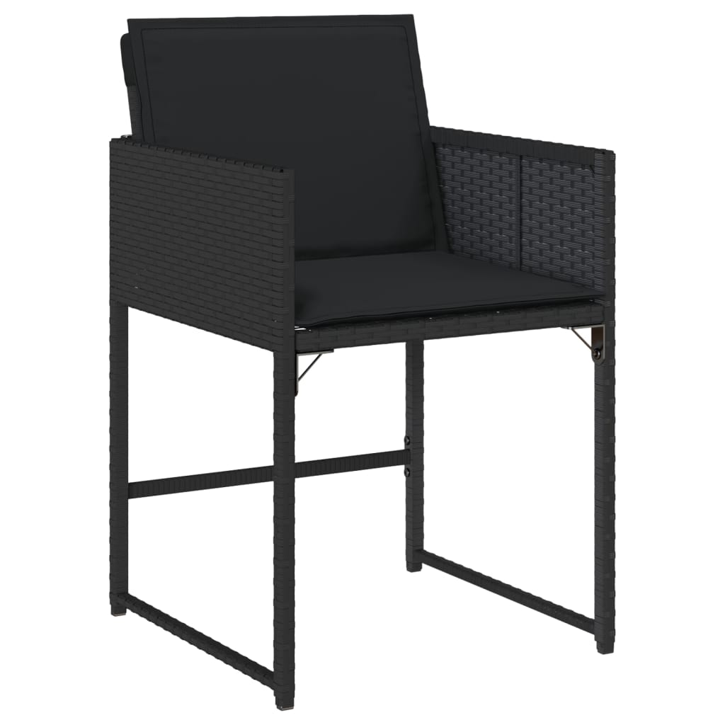 vidaXL 9-delige Tuinset poly rattan zwart afbeelding