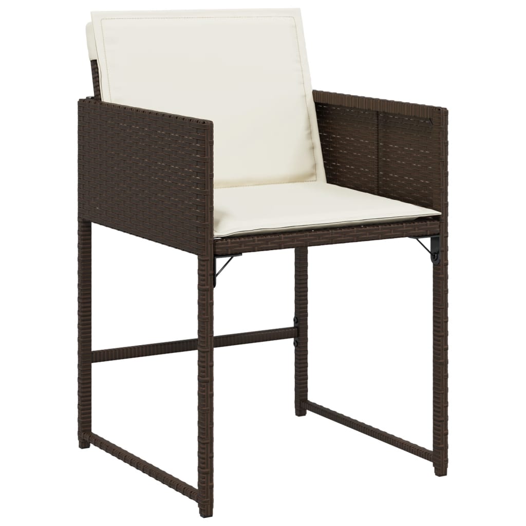 vidaXL 9-delige Tuinset met kussens poly rattan bruin afbeelding